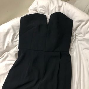 TOPSHOP Black Sweetheart Neckline Jumpsuit